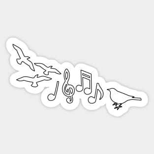 Music Notes and Birds Sticker